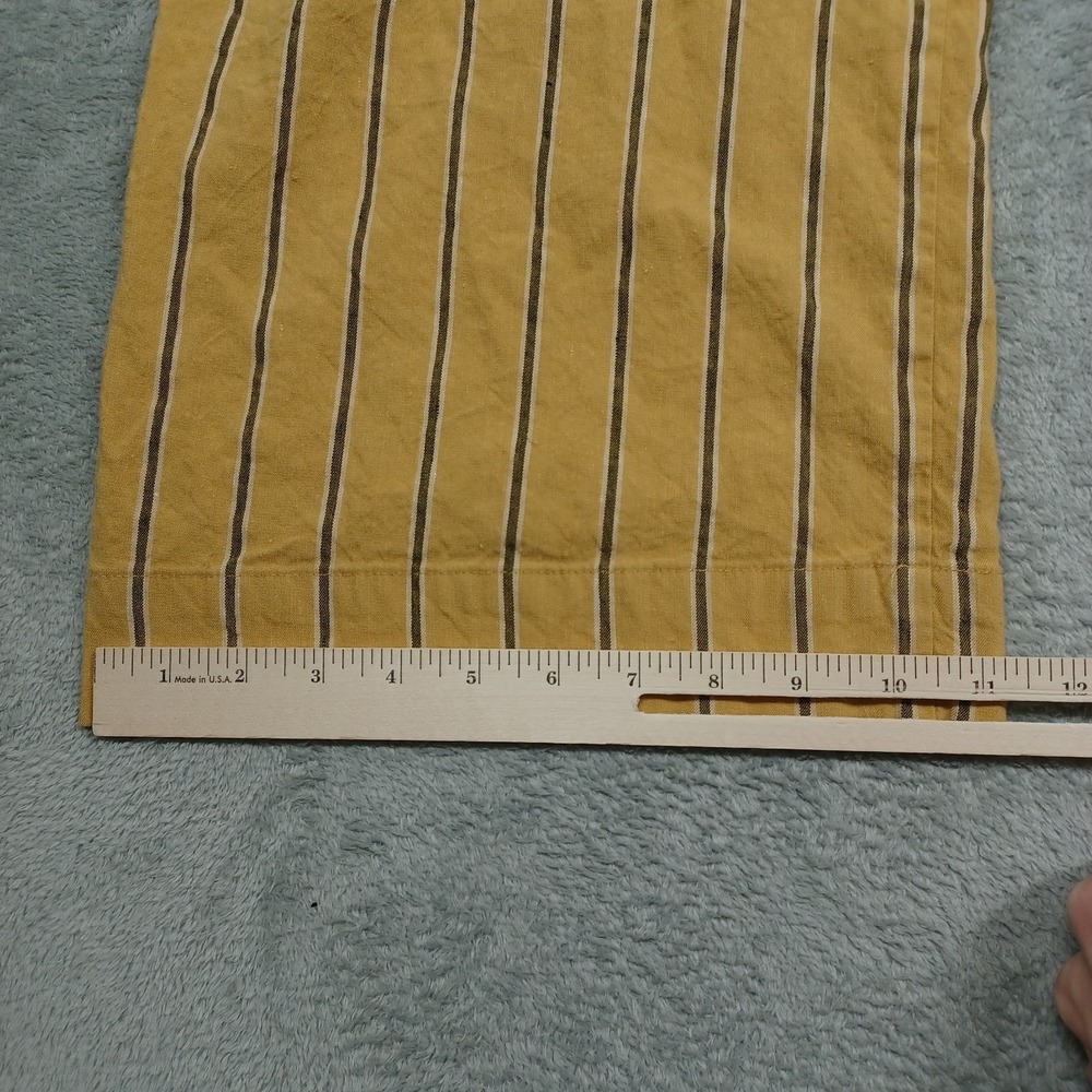 J Jill Pants Womens Medium Yellow Linen Wide Leg Belted Striped Stretch Preppy - Picture 8 of 9